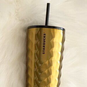 Starbucks 2024 Gold Textured Tumbler 24 oz Cold Cup